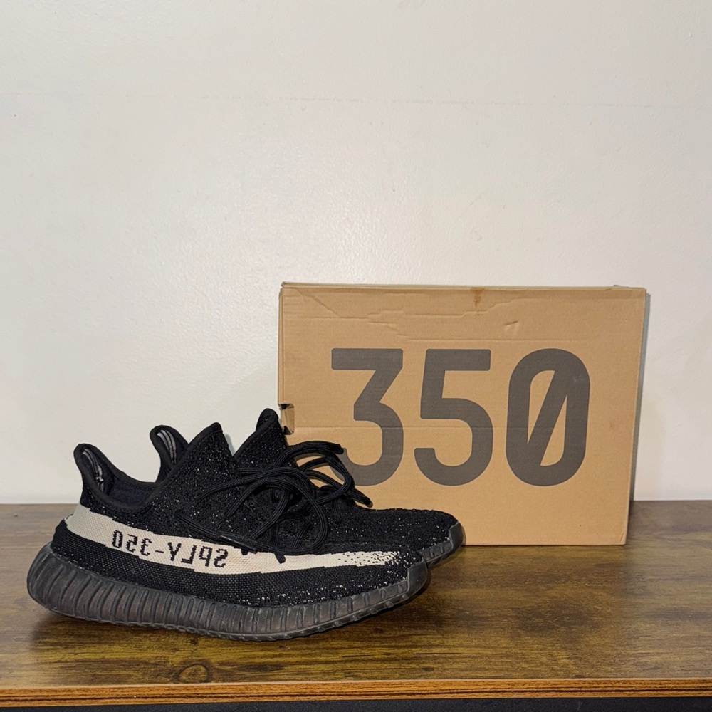 Yeezy Black and Cream Boost 350 Sneakers